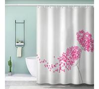 AKATIE Rideau de Douche 120x180 Enfant Anti Moisissure Rideau de Douche Les Fleurs S'épanouissent Imperméable Polyester 3D Imprimé Rose Romantique Japonais Rideaux Baignoire avec 12 Crochets