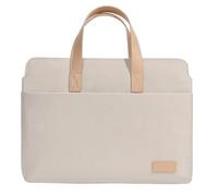AKbik 13.6 14.2 15.6 16 Pouces Sacoche pour Ordinateur Portable Sac À Main Business Porte Cartable Travail Mallette Serviette Affaires (Color : Beige, Size : 15-15.6-16 inch)