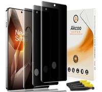 Akcoo Lot de 3 films de protection d'écran de confidentialité en verre trempé pour OnePlus 13 - Anti-espion - Anti-traces de doigts - Dureté 9H - Résistant aux rayures - Protection complète bord à