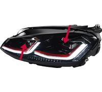 AKD lampe frontale, luminosité LED, construction durable, Gti rouge tous guidés, Lhd, 12W
