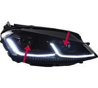 AKD lampe frontale, luminosité LED, construction durable, noir tout guidé, Rhd, 12W