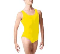 AKDJGFP Justaucorps Gymnastique Fille Collants sans manches grande taille for hommes, collants une pièce for le ventre, collants sans manches, collants de danse et de gymnastique(Yellow,L)