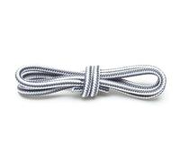 AKDJGFP Lacets Lot de 2 paires de lacets ronds rayés bicolores en polyester de 4 mm for chaussures de travail, bottes Martin, lacets en cuir, 100/120/150 cm(Grey White,120cm)