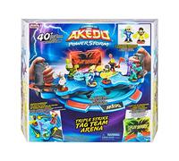 Akedo Arène Triple Coup pour Combats en équipe des légendes Powerstorm avec Plus de 40 Effets sonores de Combat, Un Tableau des Scores Lumineux et 2 Figurines Miniatures de Combat Exclusives