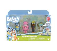 Bluey Figurines articulées Akedo Bluey et ses amis 6,3 à 7,6 cm - Bluey, Coco, Snickers et Honey