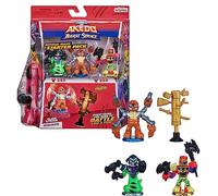 Akedo Legends of Beast Strike - Official Rules Claw Strike Starter Pack - 3 Mini Guerriers de Combat avec pièce d'entraînement et Manette Exclusive