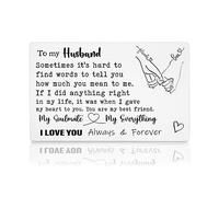 akeke Carte d'anniversaire de la part de sa femme pour lui, mari, mari, mari, mari - Carte gravée « I Love You » - Notes d'amour pour mari - Cadeau de relation longue distance pour lui, petit ami Han9