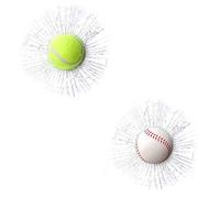 Akemaio 2pcs Verre Cracked Verre Autocollant 3D de Base-Ball de Verre brisé Autocollants Voiture drôle Autocollants Balle de Tennis Prank Stuff Verre concassé Autocollants