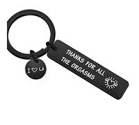 Akemaio Couples Saint-Valentin Keychain Merci pour Tous Les orgasmes Keychain Porte-clés pour Mari Femme