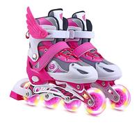 Akemaio Patins à Roues alignées pour Les Enfants et Adultes réglable Patins à roulettes Patins à Glace extérieure et Patins à roulettes intérieur pour Enfants et Adultes