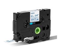 Aken 1 ruban thermocollant textile Brother P Touch TZe-FA3 Bleu sur blanc 12 mm pour PT D400VP D400 D600 H105 1000 1010 H100LB E100 H105WB D200BW D600VP P750W