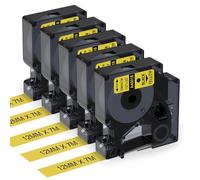 Aken 45018 Compatible avec Dymo D1 Ruban Jaune 12mm x 7m S0720580 | Compatible avec Dymo D1 Noir sur Jaune pour LabelManager 160 280 210D 360D 420P