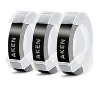 Aken Compatible pour Omega Junior Ruban 9mm Compatible pour Dymo Omega Junior Etiqueteuse (Noir sur Blanc, 9 mm - 3 pièces)