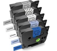 Aken Ruban Cassette compatible pour Brother P-touch TZe-231 TZe231 12mm Laminé Ruban Bleu, bleu pastel, blanc, transparent, argent - pour Brother Ptouch 1000 1010 H100 D210 1005