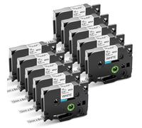 Aken Ruban Cassette compatible pour Brother P-touch TZe-231 TZe231 12mm Noir sur Blanc Ruban, Laminé Recharge pour Brother Ptouch 1000 1010 H100 D210 E100 1005 1090 1250 1280, Paquet de 10