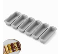 AKENZ - 6 Moules air fryer silicone platinum rectangulaires mini cakes individuel gateau pâtisserie compatible Ninja, Philips, Moulinex double compartiment