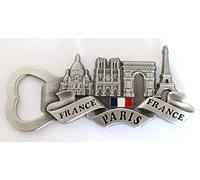 AKER Aimant Magnet de frigo Souvenir de France Paris métal Cadeaux décapsuleur G83 (argenté)