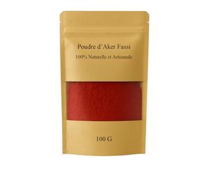 Aker Fassi Poudre 100% Naturelle - 100g - Pétales de Pavot & Écorce de Grenade - Éclat Peau, Anti-Âge, Teinte Lèvres Naturelle, Maquillage peau et visage