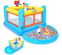 AKEYDIY Château Gonflable en PVC pour Enfants de 3 à 6 Ans avec Piscine à balles Amovible, Panier de Basket-Ball et Plan de Jeu