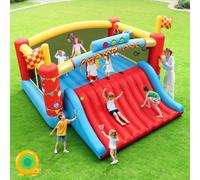 AKEYDIY Grande Château Gonflable pour Grands Enfants, Toboggan Extra Large, Airede de Jeu Exterieur, Centre de Jeu pour Partie - Château Exterieur avec Souffleur Cadeau