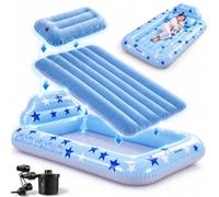 AKEYDIY Lit de voyage gonflable pour tout-petit, matelas gonflable pour | Portable et offre, sac de voyage, matelas floqué en velours, pompe turbo électrique, côtés souples surélevés