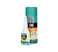Akfix 705 Colle professionnelle extra forte avec activateur en spray de 200 ml pour réparations universelles à haute adhérence