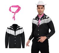 AKFJDLAD Costume de cowboy classique à manches longues pour homme