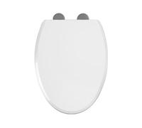 Akfldms 1 Pièce de Siège de Toilette Allongé, Charnières à Dégagement, ABS, Fermeture Lente, Robuste, Ne Desserrez Jamais les Sièges de Toilette pour Adultes et Enfants