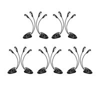 Akfldms 10 PièCes Support de Musique LumièRe Clip sur LED Livre LumièRes Double Bras Lampes de Lecture pour Livres au Lit Clip RéGlable à 360 DegréS