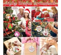 Akfldms 105 Pièces Blancs D'Ornement de Sublimation, Ornements de Sublimation Blancs Ronds Sublimation pour Arbre de Noël, Bricolage Fait à la Main