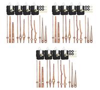 Akfldms 12 Pièces de Mécanisme de Mouvement D'Horloge à Quartz avec 4 Types D'Aiguilles D'Horloge en Bois de Noyer Accessoires D'Horloge pour la Réparation D'Horloge