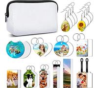 Akfldms 29 PièCes Vierges de Sublimation, Ensemble de Produits Vierges de Sublimation, Sac de Maquillage de Sublimation, pour L'Artisanat D'Impression par Sublimation