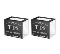 Akfldms 2X Bocal à Pourboires en Acrylique pour Dons de Pourboires, Seau de Rangement de 15,2 X 10,2 X 12,7 Cm, Boîte à Suggestions, Boîte à Billets pour Tombola