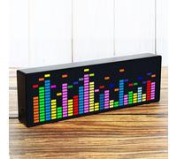 Akfldms 2X LED Music Spectrum Rhythm Lights Capteur Vocal 1624 Indicateur de Niveau D'Atmosphère RGB avec Affichage de L'Horloge (Contrôle Par)
