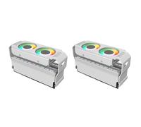 Akfldms 2X Module de Mémoire RAM pour Boîtier PC ARGB Cooler DDR3 vers DDR5 5V 3Pin PWM 4Pin Light Sync 120mm Double Ventilateurs Radiateur de Refroidissement Blanc