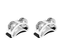 Akfldms 2X Tambourin à Pied Puissant et Réglable avec Instrument de Musique pour Chant et Performance, Couleur Blanche