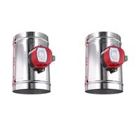 Akfldms 2X Vanne D'Amortisseur de Conduit D'Air Électrique en Acier Inoxydable de 125 mm pour Conduits D'Air HVAC, Amortisseur D'Air Motorisé AC220V, Entraînement D'Actionneur
