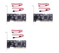 Akfldms 3X Carte D'Extension Interne de Contrôleur 4 Ports Pci avec Deux Câbles, pour Pc de Bureau, Prise en Charge du Disque Dur