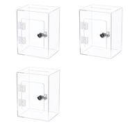 Akfldms 3X Urne de Don en Acrylique - Pot à Pourboires pour de L'Argent avec e Verrouillage, Boîte à Suggestions, Boîte de Commentaires, Boîte de Vote