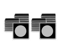 Akfldms 40 Pcs Argent Dollar Coin Holder, 2 x 2 Half Dollar Coin Holder Coin Capsule Coin Snap Plastic Coin Holder, 37.5mm