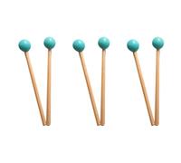 Akfldms 6 Pièces Tête En Caoutchouc Souple Bâtons Manche En Bois Cloche Maillets pour Glockenspiel Xylophone Cloche Instruments de Musique Pièces Vert