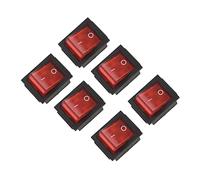 Akfldms 6X lumière rouge 4 broches DPST marche/arrêt interrupteur à bascule 15A/250V 20A/125V AC 28X22mm