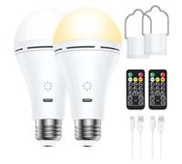 Akfldms Ampoule LED USB 2 Pièces 3 Couleurs Dimmable Ampoule Intelligente Socle E27 9W Ampoule 3000K-6000K pour Salon Chambre