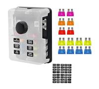 Akfldms Bloc Porte-Fusible à Lame 6 Voies et Indicateur D'Avertissement Panneau de Distribution D'Énergie Support de Boîte à Fusibles pour Bateau de Voiture