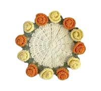 Akfldms Coasters de Fleurs pour Café pour Tasses Hormiaire de Thé à Thé pour Tasse pour Décoration Mini-Crochet Fleurs Bouquet C