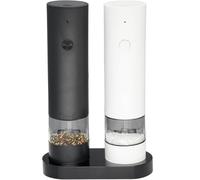 Akfldms Ensemble de Moulins à Sel et à Poivre Électriques à Grosseur Réglable, Broyeur Rechargeable pour Usage Domestique