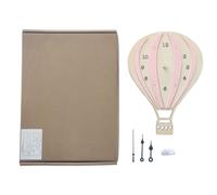 Akfldms Horloge Décorative Murale Muette en Forme de Montgolfière, Décoration Artistique, Horloge Murale pour et Le Bureau (sans Batterie), Rose, Installation Facile