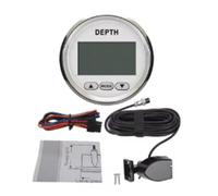Akfldms Indicateur de la Palette de Profondeur Numérique Premium avec Transducteur et Rétroéclairage Blanc Adapté Aux Yachts et Aux Bateaux de Pêche 12V Universel