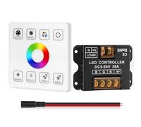 Akfldms Kit de Contrôleur LED RVB à Écran Tactile, Contrôleur de Bandes Lumineuses LED RVB avec Télécommande Sans, pour 5 V, 12 V, 24 V, 4 Broches.