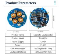 Akfldms Kit D'Expérience de Lévitation Magnétique DIY Projet de Soudage Pratique D'Assemblage de Soudure 2-5W 150G Charge Aimant Kit Électronique